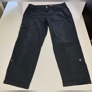 DKNY Black Cotton Cargo Pants
